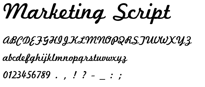 Marketing Script font